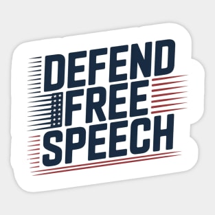 First Amendment Defend Free Speech USA Flag Sticker